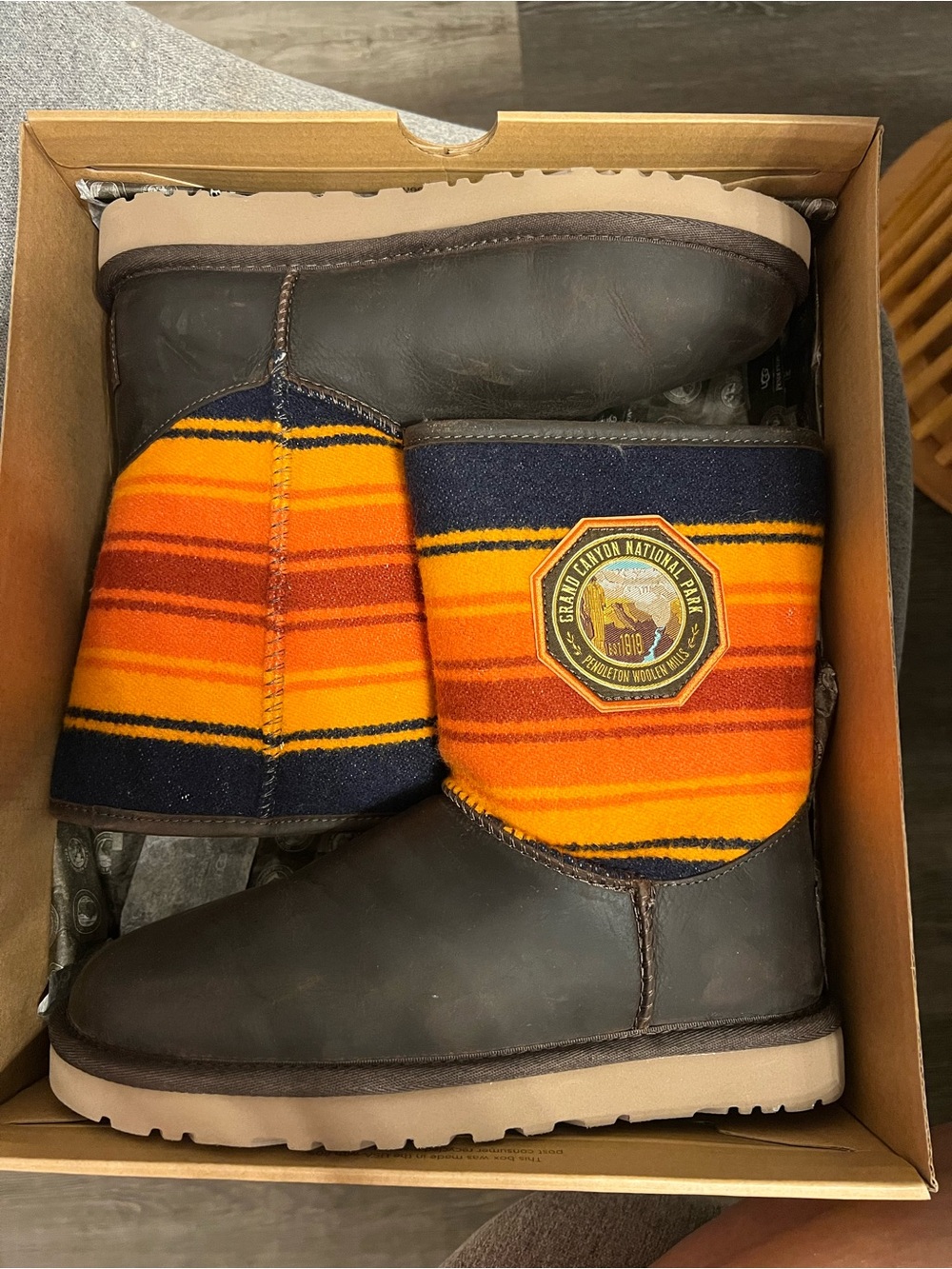 Pendleton UGG Orange, Navy & Brown women’s Boot